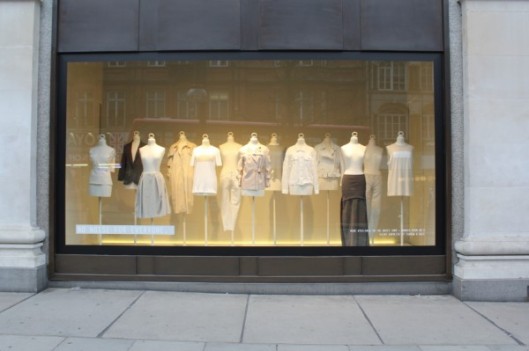 Selfridges visual merchandising shop window display, no brand logos used.